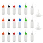 18 Pcs Precision Tip Applicator Bottles 0 5oz  Translucent Glue   2 Funnels