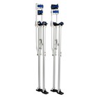 Adjustable Aluminum 48 -64  Drywall Stilts Tool With Protective Knee Pads Silver