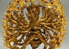 12  Tibet Temple Buddhism Bronze 24k Gold Kalachakra Kalachakala Buddha Statue