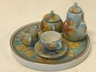 Vintage Antique Japanese Signed Miniature Porcelain 5 Piece Tea Set Floral Dec 