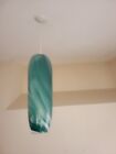 Large Vintage Glass Hanging Ceiling Light Cylinder Pendant Lamp Retro Green 