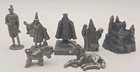 Vintage Fantasy Pewter Figurines Lot Of 7 Wizard Claric King Unicon  Sku 323