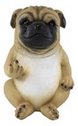 Ebros Feisty Pooch Rude Fat Pug Puppy Dog Flipping The Bird Figurine Greeter