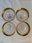 Vtg Dorothy Thorpe Wide Gold Band Champagne Coupe Glasses Set Of 4 - Mid-century