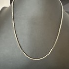 Southwestern 3mm Sterling Silver Pearls 20  Lobster Eye Cone Necklace 90320