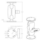 Ram Mount Double 1 5  Ball Round Plate With Short Socket Arm Assembly Ram-101u-b