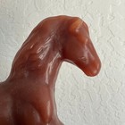 Vintage Large Horse Candle Figurine Wax Brown Equestrian Cabincore Cottagecore