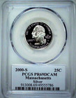    2000-s Massachusetts 90  Silver Washington Quarter  pcgs Pr69dcam State Flag