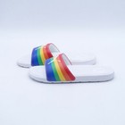Puma Women s Cool Cat Rainbow Pride Slide Sandals 383190-01 White