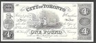City Of Toronto Banknote Cbnc Proof Print 4 Dollars 1 Pound Unc Intaglio