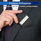 Leather Business Card Holder Metal Slim Pocket Wallet With Magnetic Closure