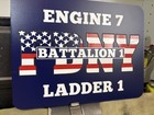 Fdny Engine 7  Ladder 1  Battalion 1 American Flag Vinyl Sign