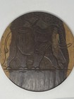 Vintage Hand Carved Wooden Circle Animal Theme Gorgeous 12 5  Two Sided