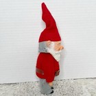 Vintage Rare Rubber Figurine Toy Dwarf Gnome Felt Clothing Holiday