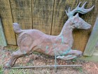 Antique 1820 Copper Deer Stag Weathervane Topper 36 X 28