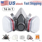 16 In 1 Half Face Gas Mask Facepiece Spray Painting Respirator Safety Cover 6200