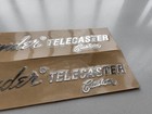 2pc Fender Telecaster Custom Guitar Headstock Self-adhesive Metal Sticker Silver