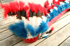 Vtg 1970s Navajo Indian Feather Headdress Patriotic Native American Bicentennial