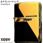 Zippo Lighter Case Only Lighter Gold Titanium Logo Black   Gold Engraving Gift