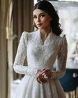 Wedding Dresses Beading Sequins V Neck Long Sleeves Bridal Gowns Sweep Train