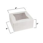 Mt Products White Cupcake Box - 6  X 6  X 3  Bakery Boxes With Window Pack Of 15