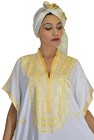 Moroccan Caftan Women Kaftan Abaya Beach Cover Summer Long Dress Cotton White