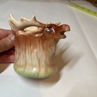 Vtg Elk Moose Head Creamer Pitcher Ceramic Mcm Blue Brown Made In Czechoslovakia