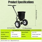 50 Lb Broadcast Spreader Push Lawn Seeder Fertilizer Ice Melt Spreader Adjustabl