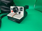 Vintage Original Polaroid Sx-70 Onestep White Rainbow Stripe Land Camera W case