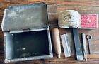 Vintage Metal Box Filled With Rivets   Sewing Items
