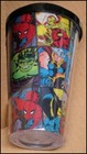Marvel Comics 6 5  Tumbler Cup Spiderman Captain America Hulk Wolverine Thor Vtg