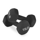 Neoprene Coated Hex Dumbbell Gym Fitness Exercise Arm Strength Training 2x 15lb