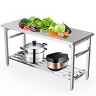 Stainless Steel Cooking Prep Table 60 X 24 Inch Folding Work Table For Kitchen