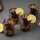 4-pack 12oz Tortoise Black Drinking Glass Set
