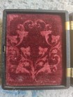 Antique 1850 Tintype Photo Case Still Life  Woman Folding Velvet  Hinged Case