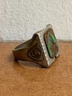 Antique Green Enamel Masonic Ring