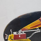 Vintage Hmv Music Record Label Porcelain Enamel Radio Sign Size 8  X 5 