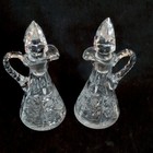 Queen Lace Cruets  Hand Cut   Etched Lead Crystal  7 1 4  Germany  2pcs