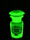 Antique Vaseline Glass Apothecary Bottle  Gum Arabic
