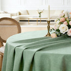 Textured Linen 54 Inch Round Tablecloth - Sage Green Waterproof Spill-proof Wipe