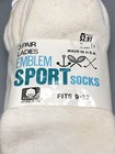 Vintage Ladies Emblem Brand  3 Pk  Tennis Ankle Socks Nos 9-12 Read