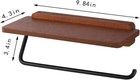 Aim   Ggkk Toilet Paper Holder With Wood Shelf wooden Wall Mount Brown-25l 