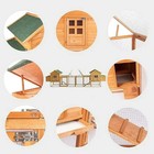 Outdoor Chicken Coop For 4-8 Chickens Wooden Hen Rabbit House Poultry Pet Hutch