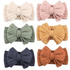 Soft Stretchy Nylon Baby Headbands With Bows For Newborn Toddler Girls-6pk