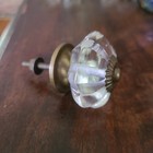  5 Each Antique Vintage Flower Clear Glass Cabinet Knobs Drawer Pulls 