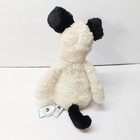 Jellycat 12    Bashful Black And White Cream Puppy Dog Stuffed Animal Medium Plush