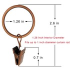 100 Pack Antique Copper Curtain Rings With Clips Curtain Hooks Hangers Clip Ring