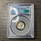 Ms65fb Cac 1945-d 10c Mercury Silver Dime  Pcgs Old Holder- Pretty Rainbow Toned