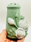 Antique Hatpin Holder Schafer Vader Excellent Perfect White Roses Adorn Piller