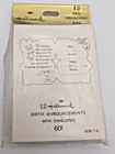 Vintage Hallmark Birth Announcements Baby   Bunny 12 Ct Sealed